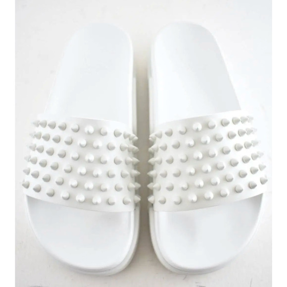 Christian Louboutin Pool Fun Flat Spike Bianco White Platform Slide Sandal 43 10 main image 5